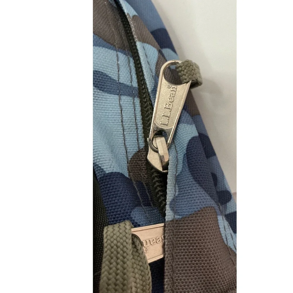 L.L. Bean Vintage Backpack‎ Blue Camo Reflective Strip One Size Gorpcore